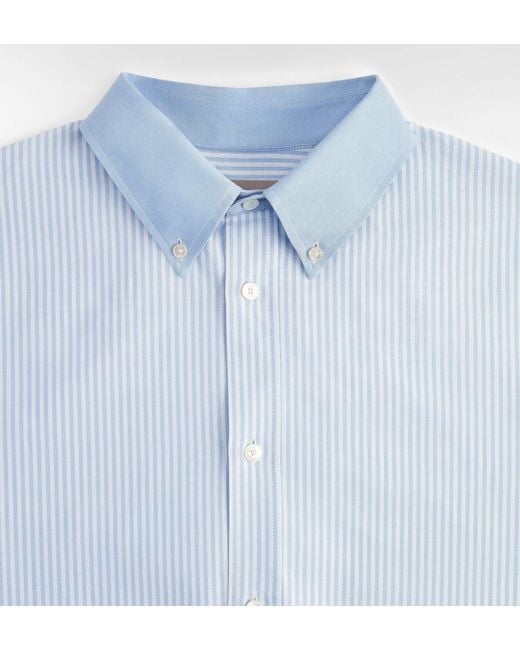 Dior Blue Short-Sleeved Shirt With Contrasting Details for men