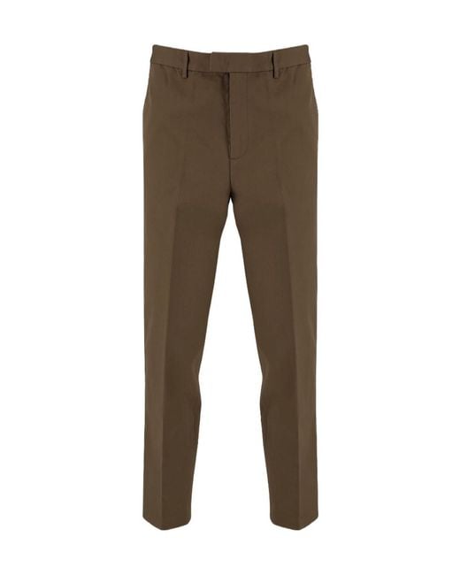 Emporio Armani Multicolor Pressed-Crease Cotton Pants for men