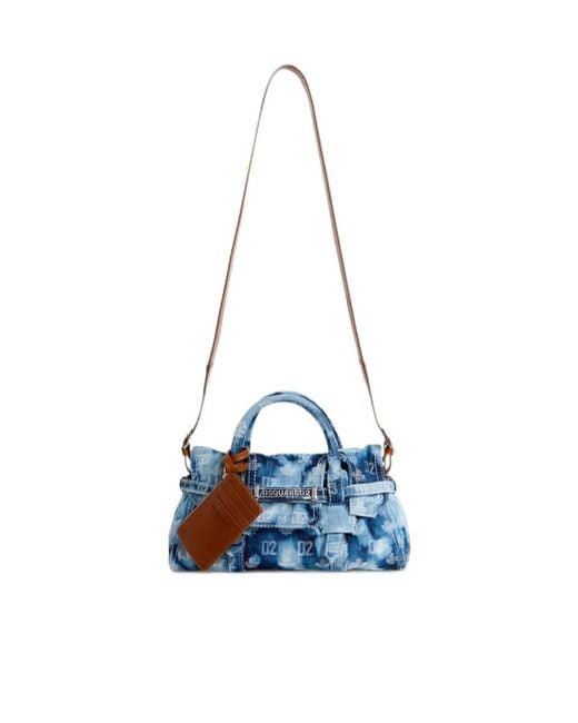 DSquared² Blue Logo Shoulder Bag