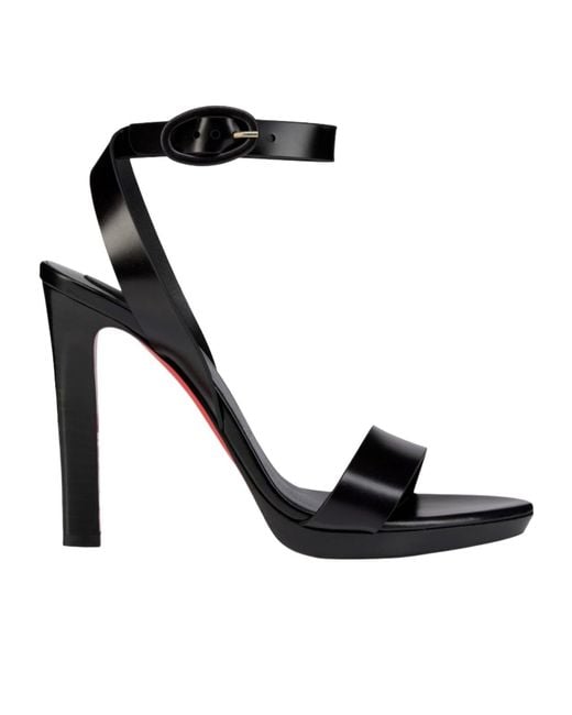 Christian Louboutin Black 120Mm Fanny Leather Sandals