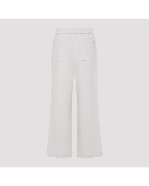 AMI White Straight Elasticated Pants for men