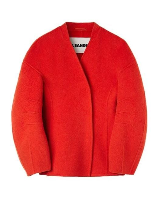 Jil Sander Red Wool-Blend Jacket