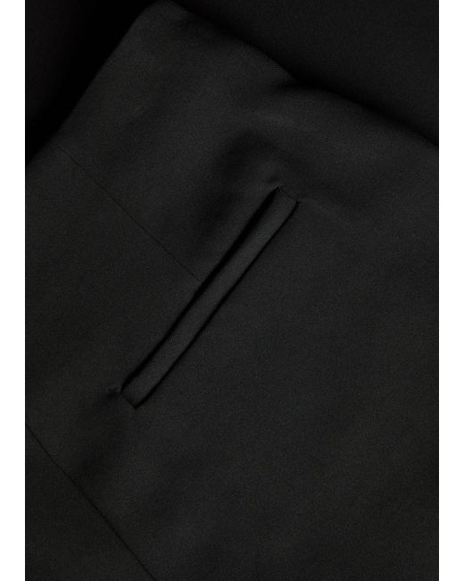 Reformation Black Vida Straight-Leg Crepe Trousers