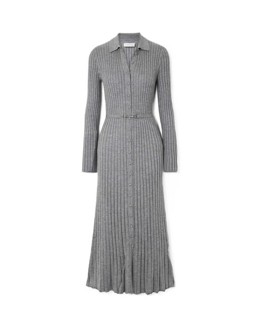 Gabriela Hearst Gray Rib Mid-Length Dress