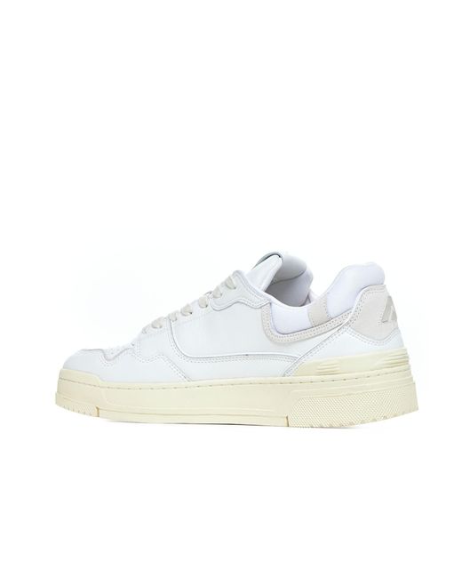 Autry White Clc Lace-Up Sneakers for men