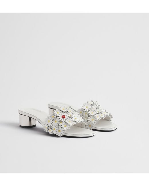 Dior White Bloom Heeled Slide