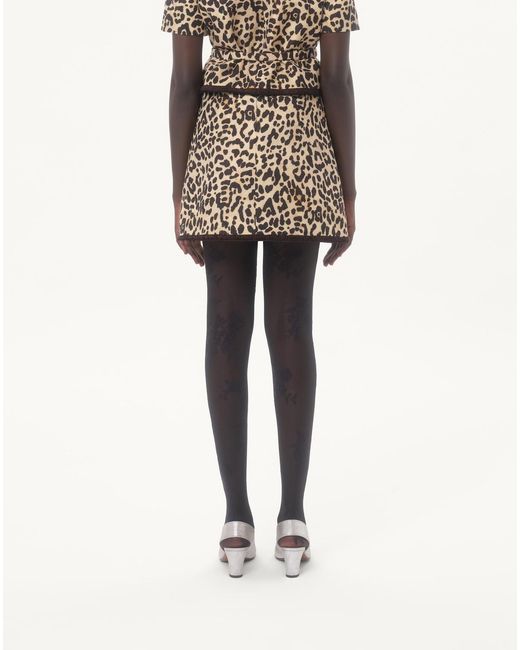 Valentino Multicolor Bow Detailed Animal Patterned Skirt