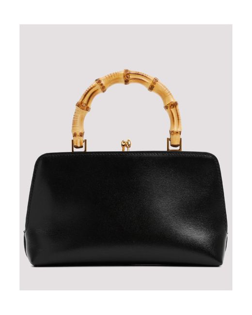 Jil Sander Black Goji Logo Embossed Mini Top Handle Bag