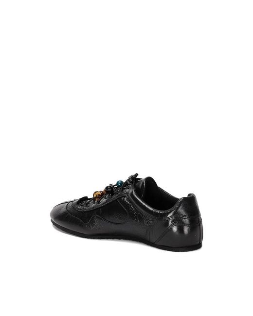 CECILIE BAHNSEN Black Lace-Up Low-Top Casual Shoes