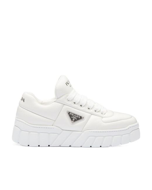 Prada White Padded Nappa Leather Sneakers