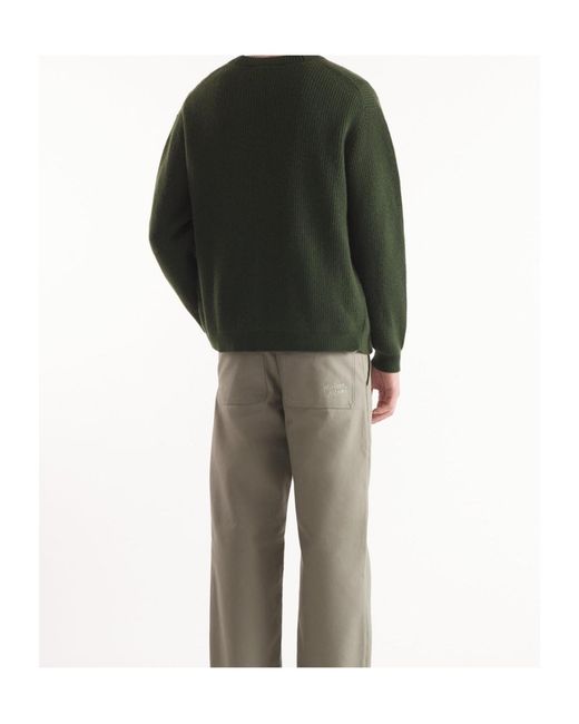 Maison Kitsuné Green Maison Kitsuné Bold Fox Head Patch Knitted Cardigan for men