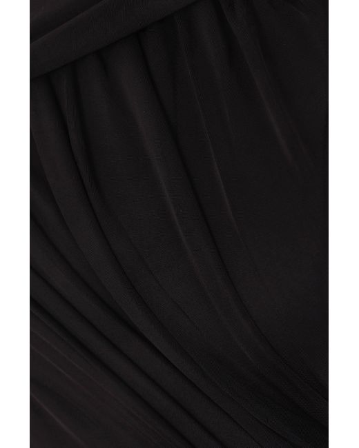 MARINE SERRE Black Crescent Detailed One-Shoulder Dress