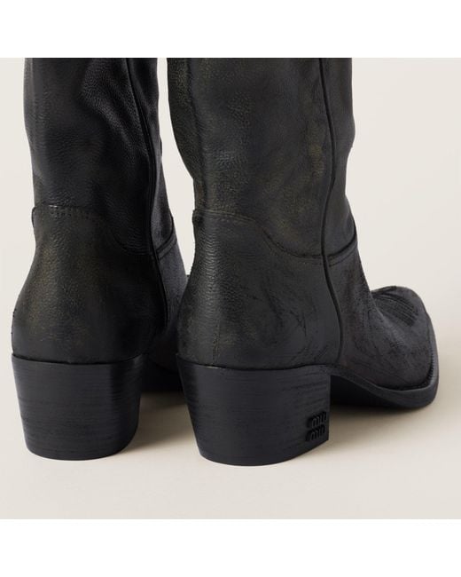 Miu Miu Black Leather Boots