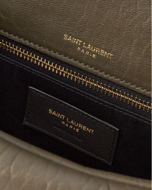 Saint Laurent Metallic Calypso Medium Grain Shoulder Bag