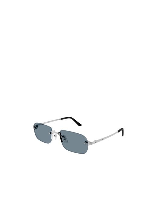 Cartier Blue Rectangular Frame Sunglasses for men