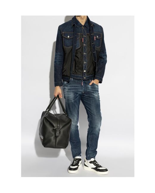 DSquared² Blue Dark Urban Wash Denim Puffer Vest for men
