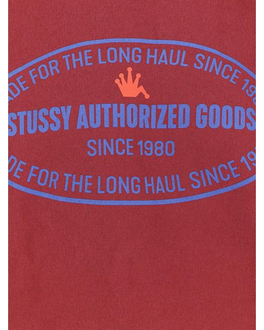 Stussy Red Long-Sleeved Crew Neck Sweatshirt for men