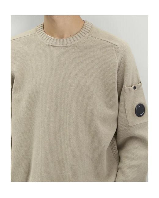 C P Company Gray Lens Sleeve Knitted Sweater for men