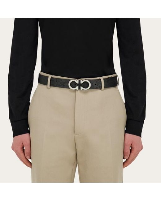 Ferragamo White Ferragamo Logo Engraved Buckled Belt for men