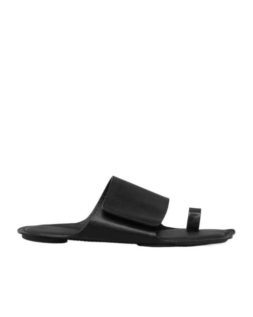 MM6 by Maison Margiela Black Anatomic Leather Slide Sandals