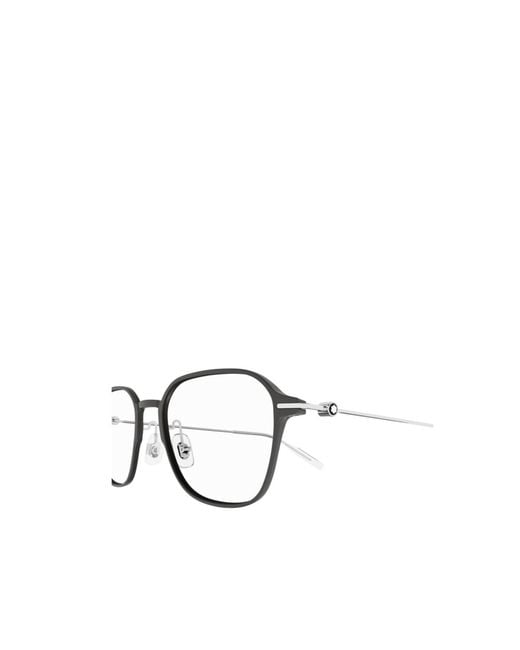 Montblanc White Eyewear Square Frame Glasses for men