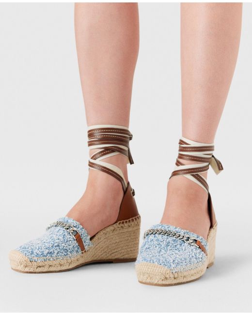 Stella McCartney Blue Quilted Wedge Sandals