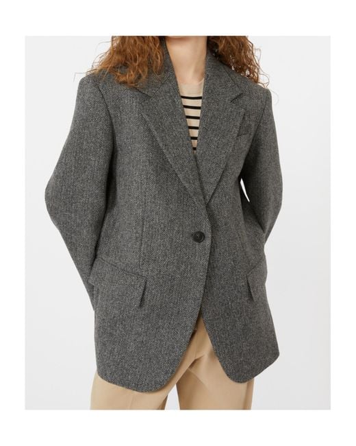 Weekend by Maxmara Gray Single-Breasted Tailored Blazer