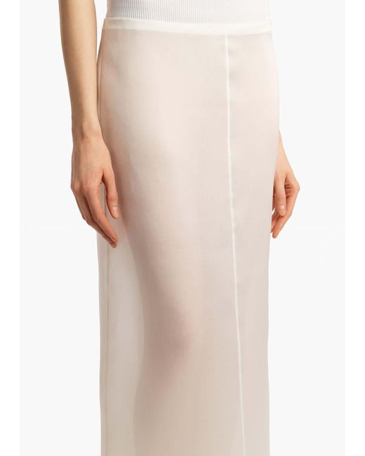 Khaite White Slit Skirt