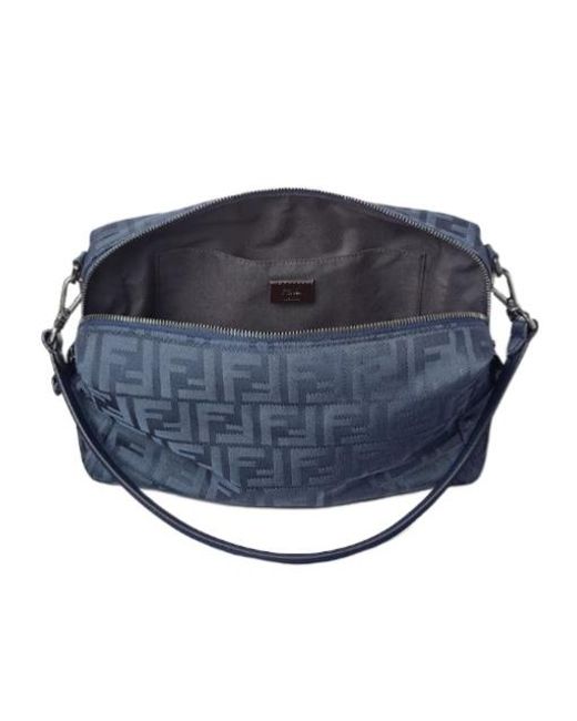 Fendi Blue Squared Ff Lui Medium Shoulder Bag for men