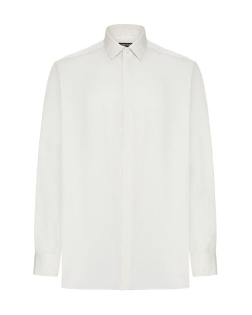 Tom Ford White Classic Fit Twill Shirt for men