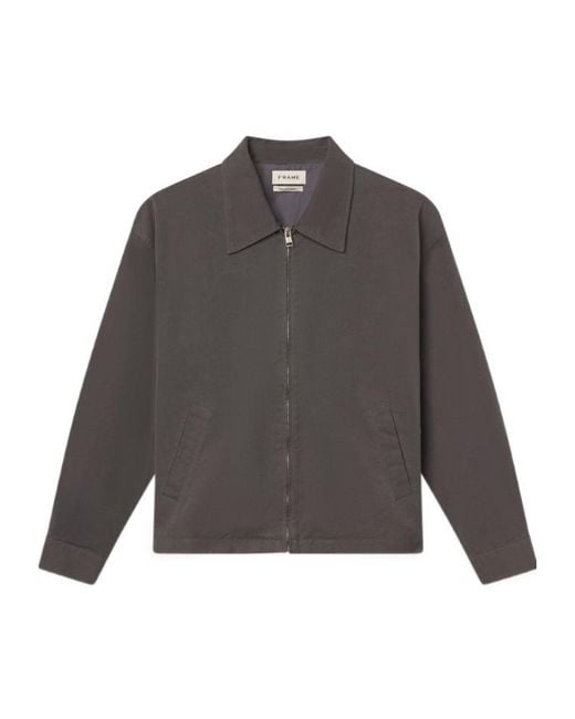FRAME Gray Zip Pockets Jacket for men