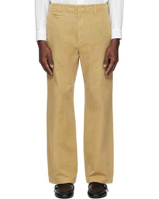 Auralee Natural Finix Pleated Pants for men