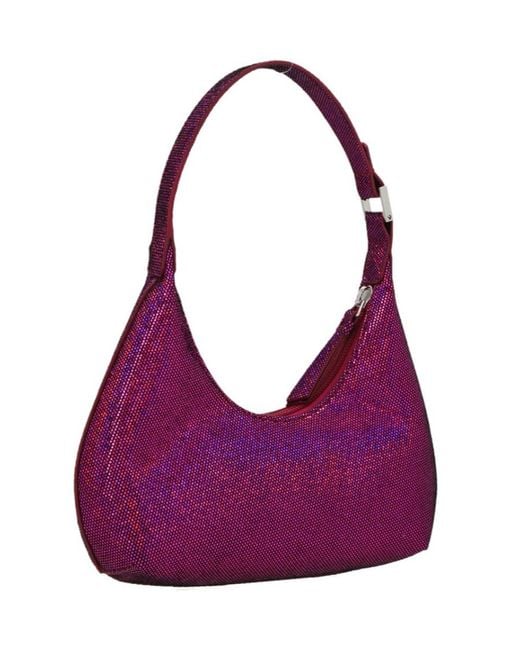 By Far Purple Baby Amber Zipped Tote Bag