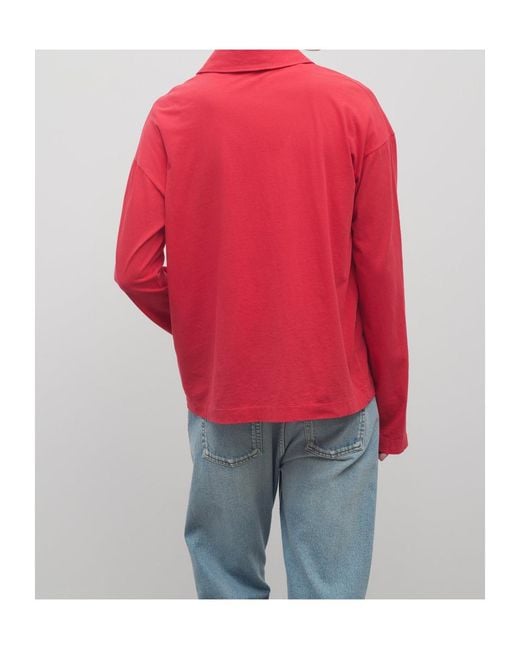 The Row Red Roddie Polo Top