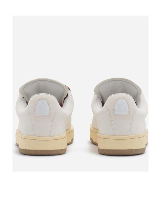 Lanvin White Suede Low-Top Sneakers