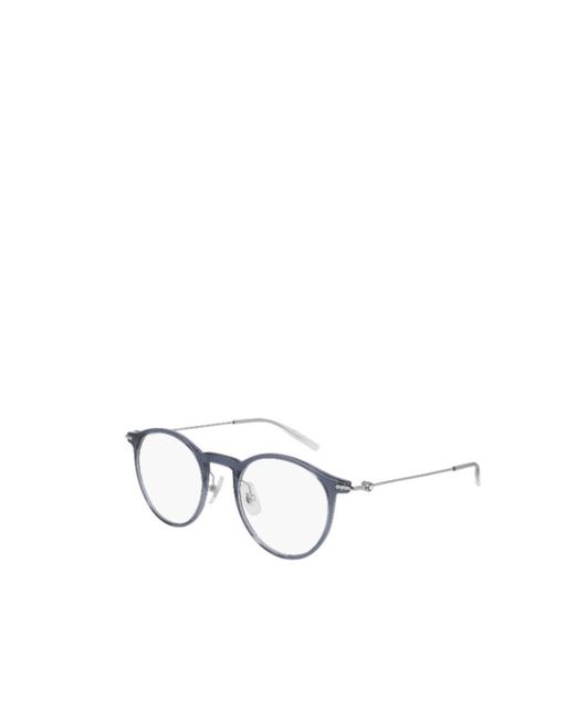 Montblanc White Eyewear Round-Frame Glasses for men