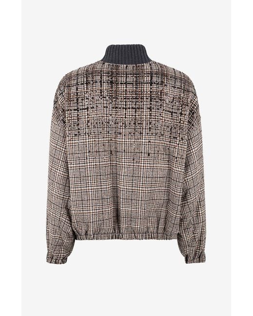 Brunello Cucinelli Brown Long-Sleeve Casual Jacket