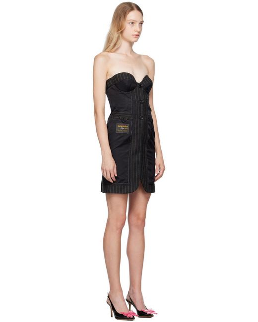 Moschino Black Striped Sleeveless Dress