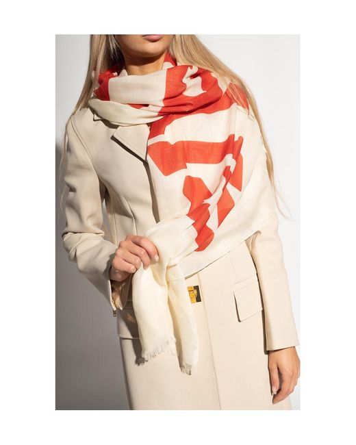 Givenchy Red Logo Scarf