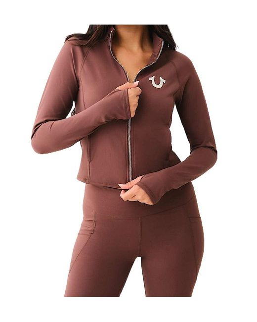 True Religion Red Logo Two-Way Zip Performance Jacket