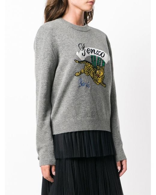 KENZO Gray Inlaid Sweater