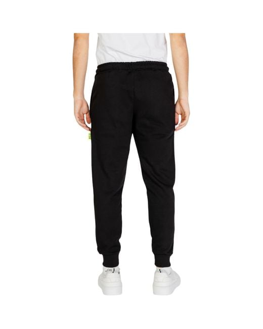 Icons Black Elastic Waist Sports Pants for men