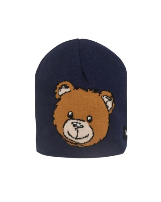 Moschino Blue Bear Knitted Hat for men