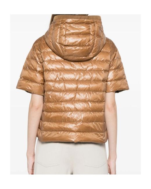 Herno Metallic Short-Sleeved Reversible Down Jacket