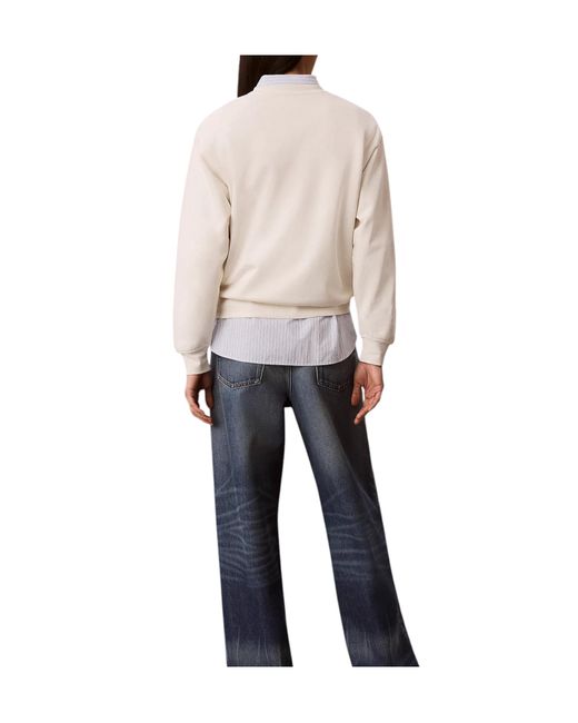 Calvin Klein Pink Cotton Terry Monogram Sweatshirt