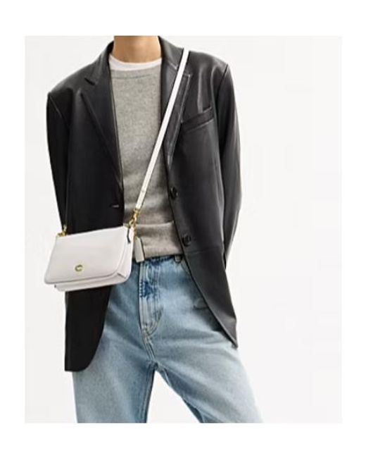 COACH White Audrey Leather Crossbody Bag