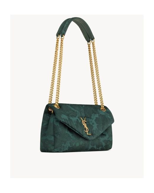 Saint Laurent Green Calypso Jacquard Small Shoulder Bag