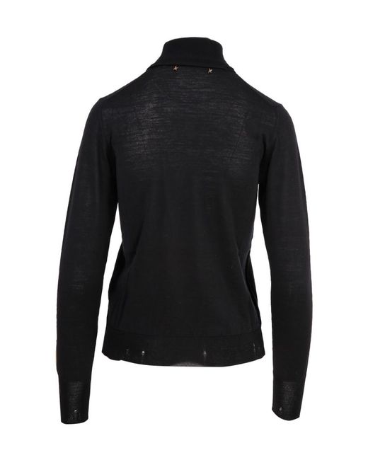 Golden Goose Deluxe Brand Black Distressed Turtleneck Jumper