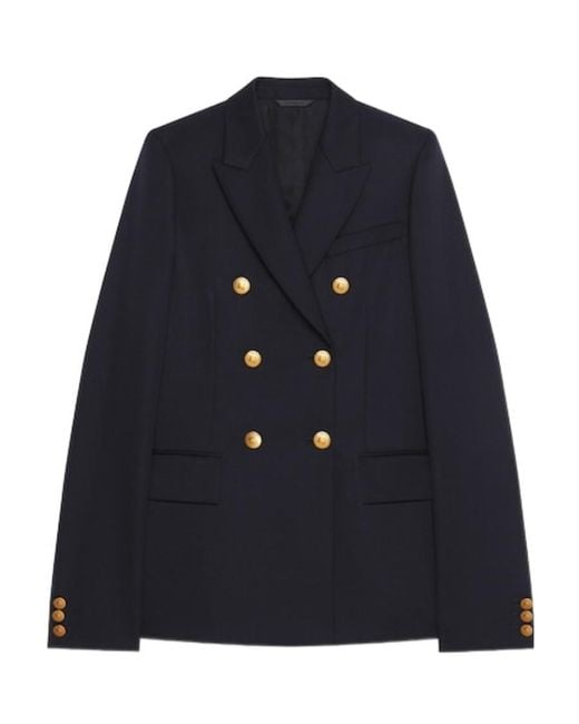 Givenchy Blue Double-Breasted Long-Sleeved Blazer