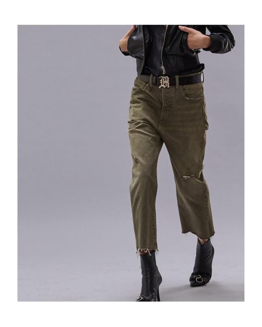 R13 Green Belt-Loop Jeans